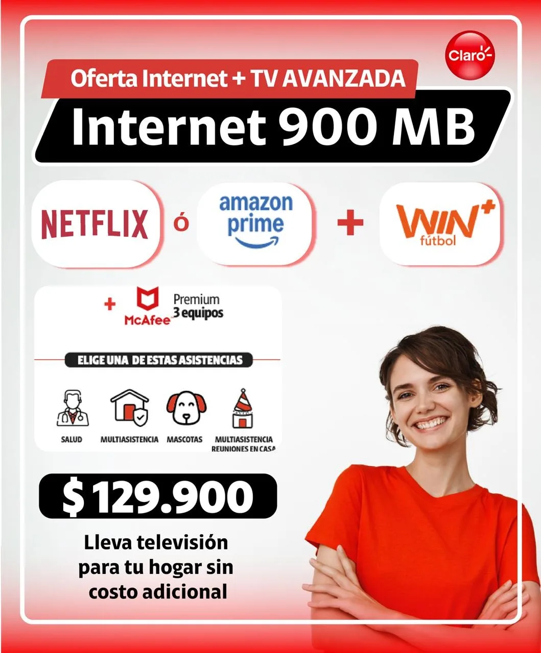 INTERNET + TV AVANZADA + DOS APP STREAMING